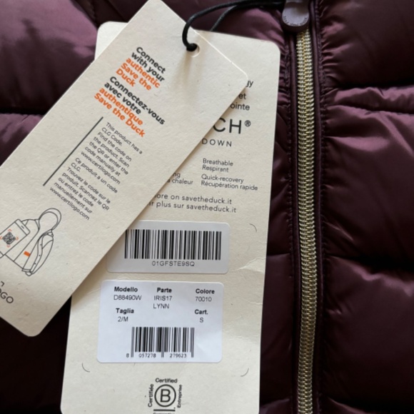 SAVE THE DUCK LYNN VEST MEDIUM BURGUNDY - Picture 3 of 4